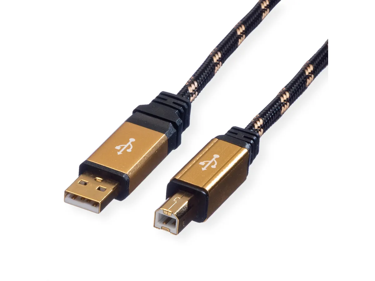 USB 2.0 Kabel GOLD A-B Stecker