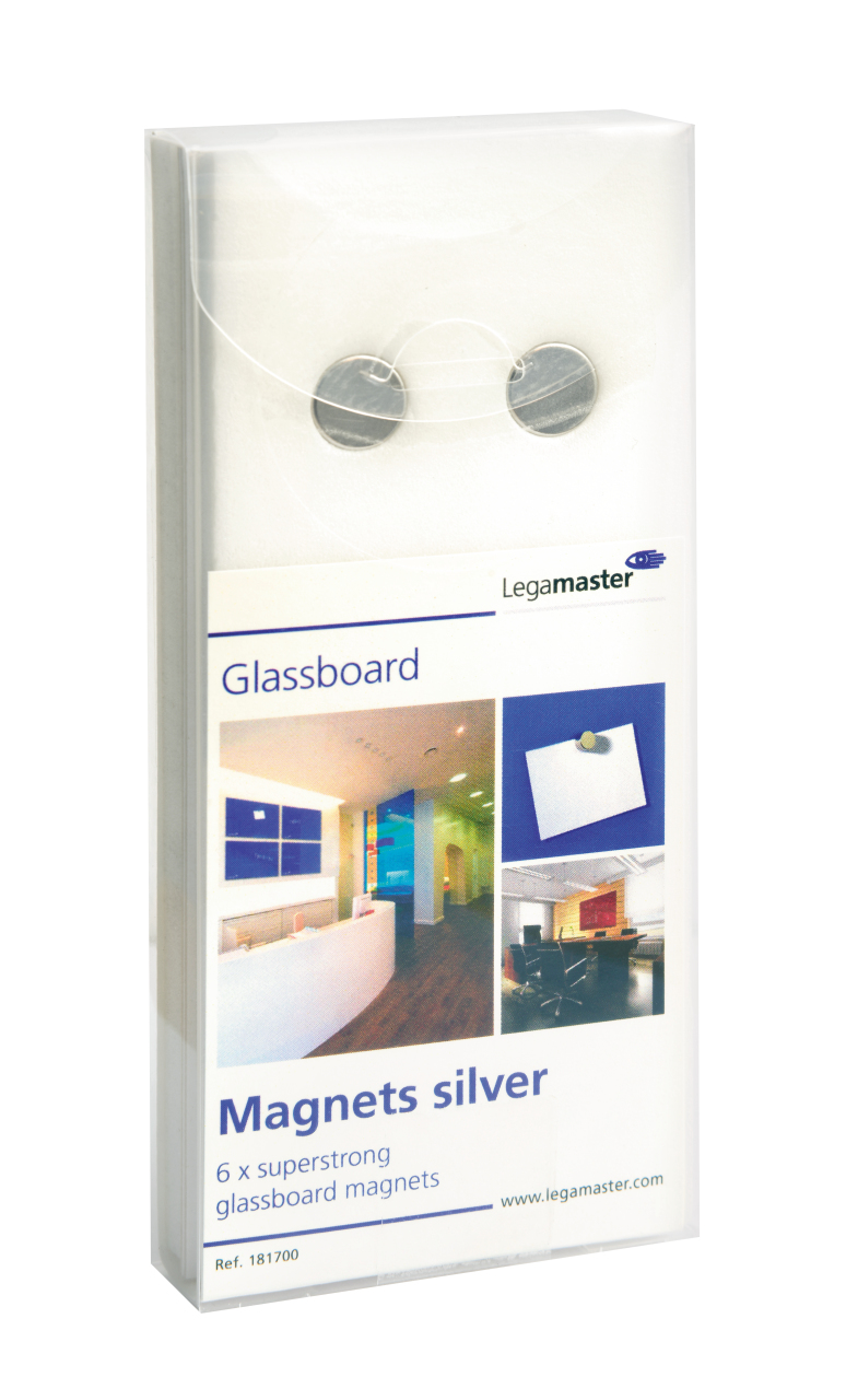 Legamaster Glasboardmagnet silber 6St.