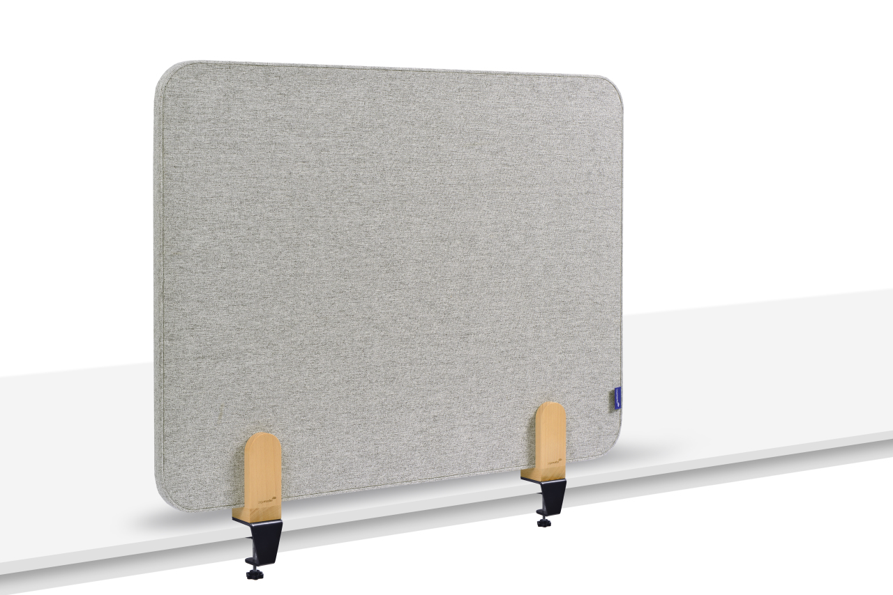 Legamaster ELEMENTS acoustic desk divider 60x80cm grey avec clips en bois