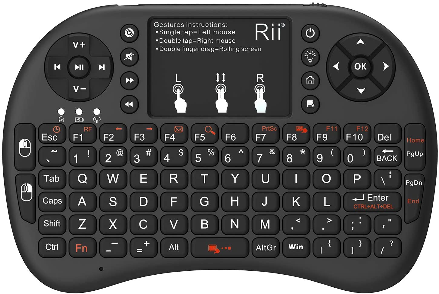 Mini Wireless Tastatur (US) inkl. Touchpad und Ladekabel