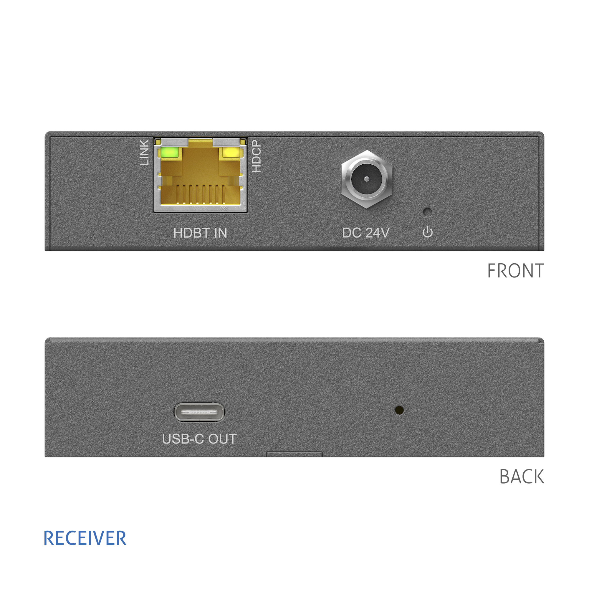 PureTools - HDBaseT USB-C Receiver - HDBaseT 3.0 - 4K