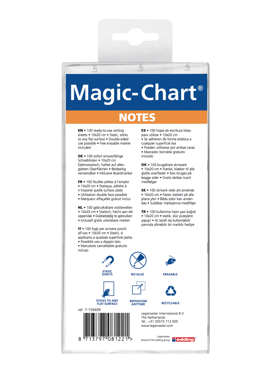 Legamaster Magic-Chart notes 10x20cm rosa 100St.