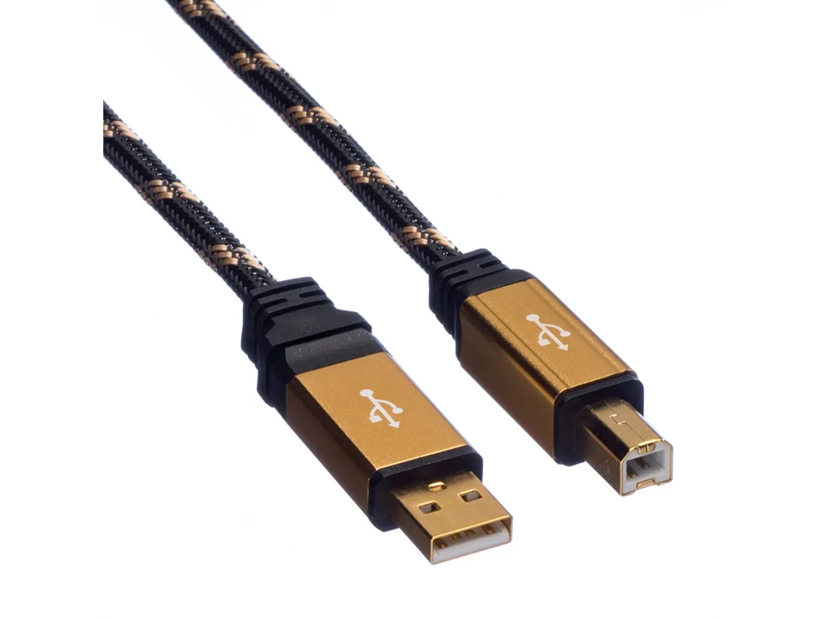 USB 2.0 Kabel 1.8m GOLD A-B Stecker
