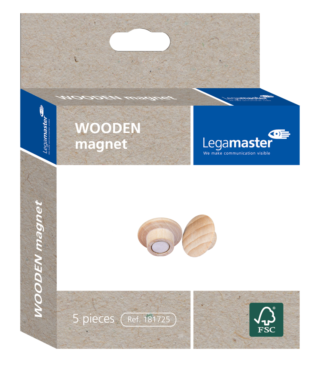 Legamaster WOODEN Magnet 25mm 5St.